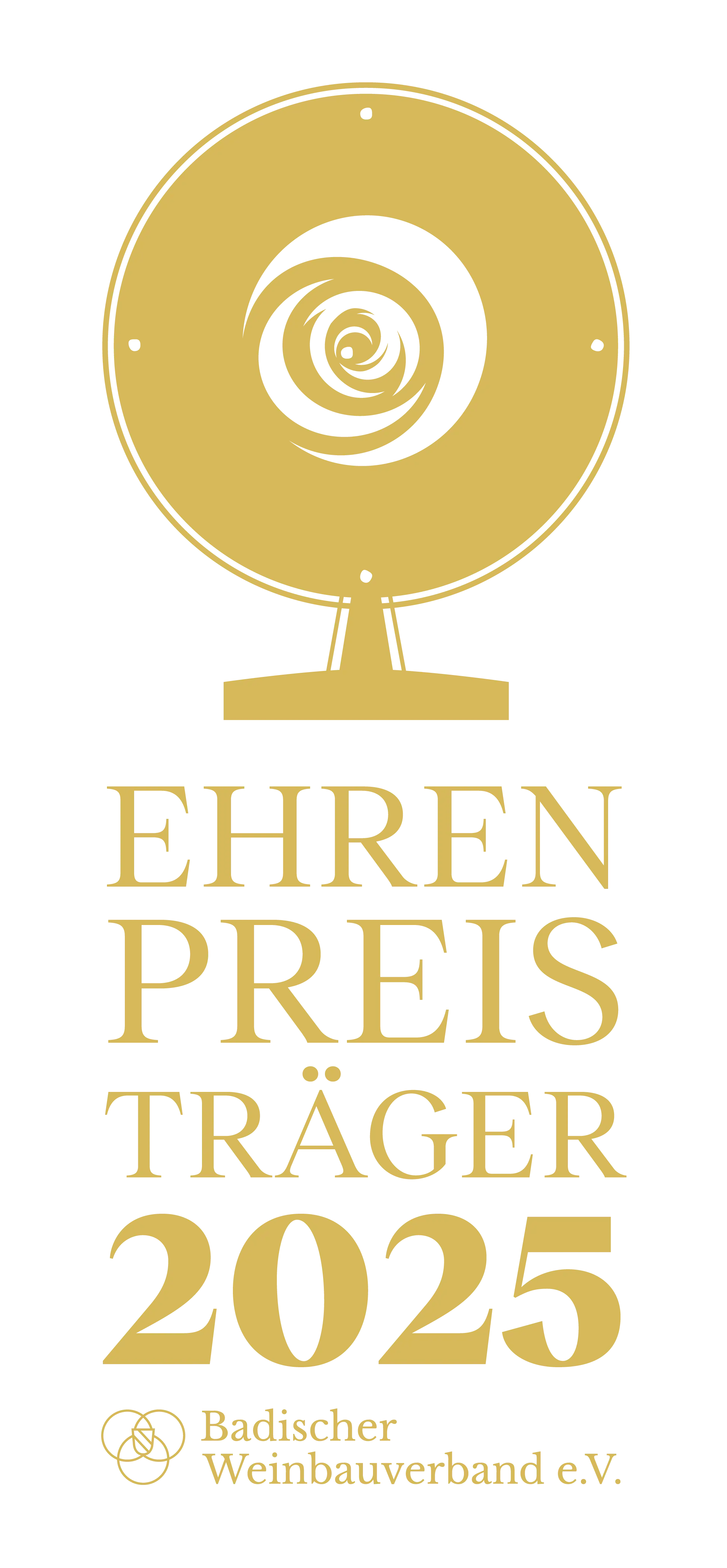 Ehrenpreistraeger 2025 gold schwarz